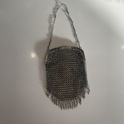 Antique Chain Mail Metal Link Fringe Double Sided Coin Purse 1920’s