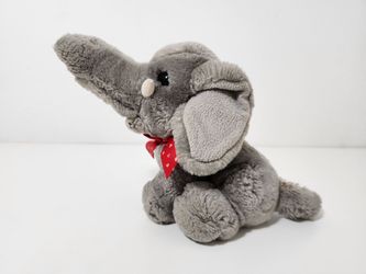 Sitting Elephant Stuffed Plush Grey