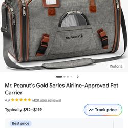 Me Peanuts Gold series airline approval Pet Carrier