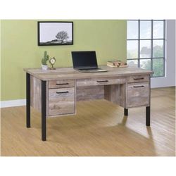 Brand New Rustic Weathered Oak 60” Desk
