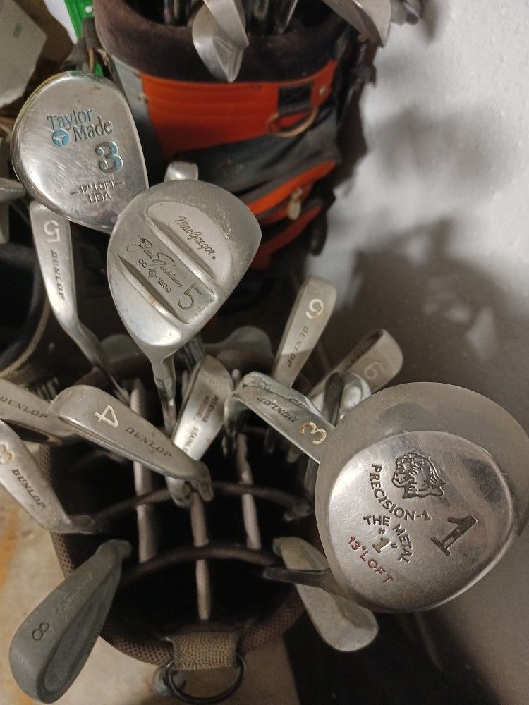 Vintage Golf Clubs 3 Bags