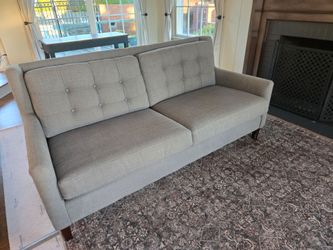 Beautiful Mid Century Modern Grey tweed sofa