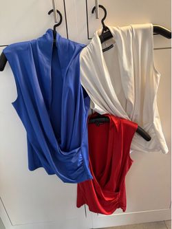 Ladies T shirts red, white, blue