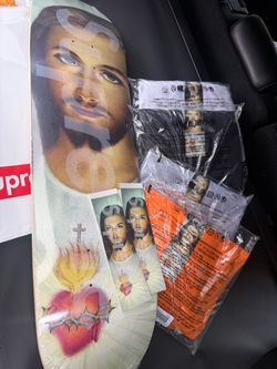 Supreme prayer tee and prayer skate deck