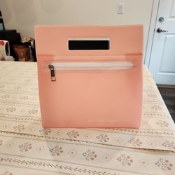 pink Nordstrom 9"×9" silicone zippered makeup cosmetic bag, clean and good condition 