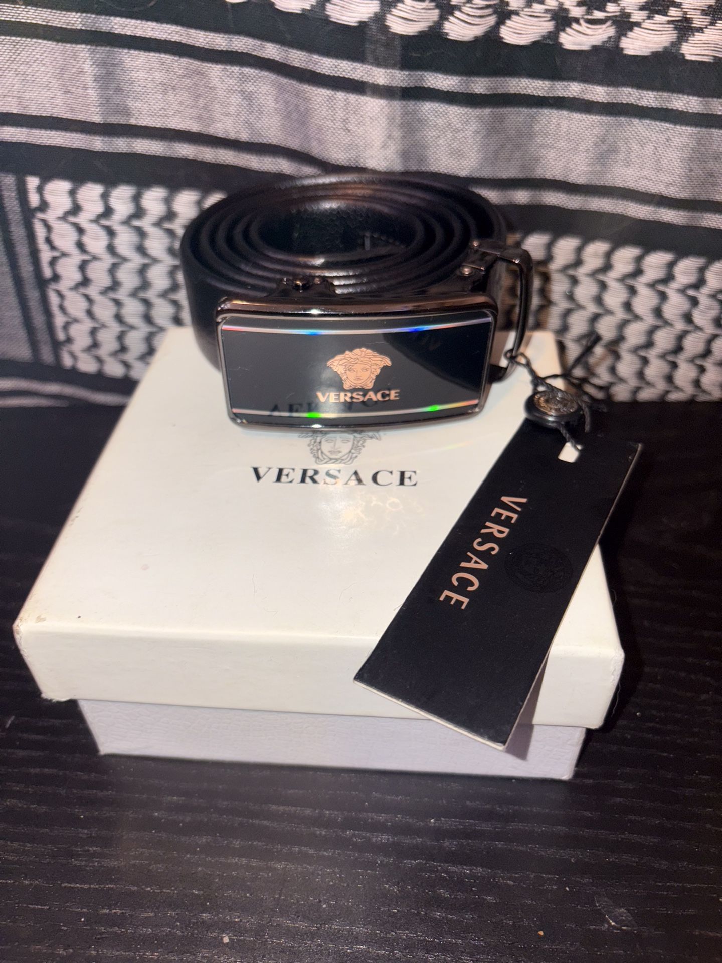 Black Leather Mens Belt