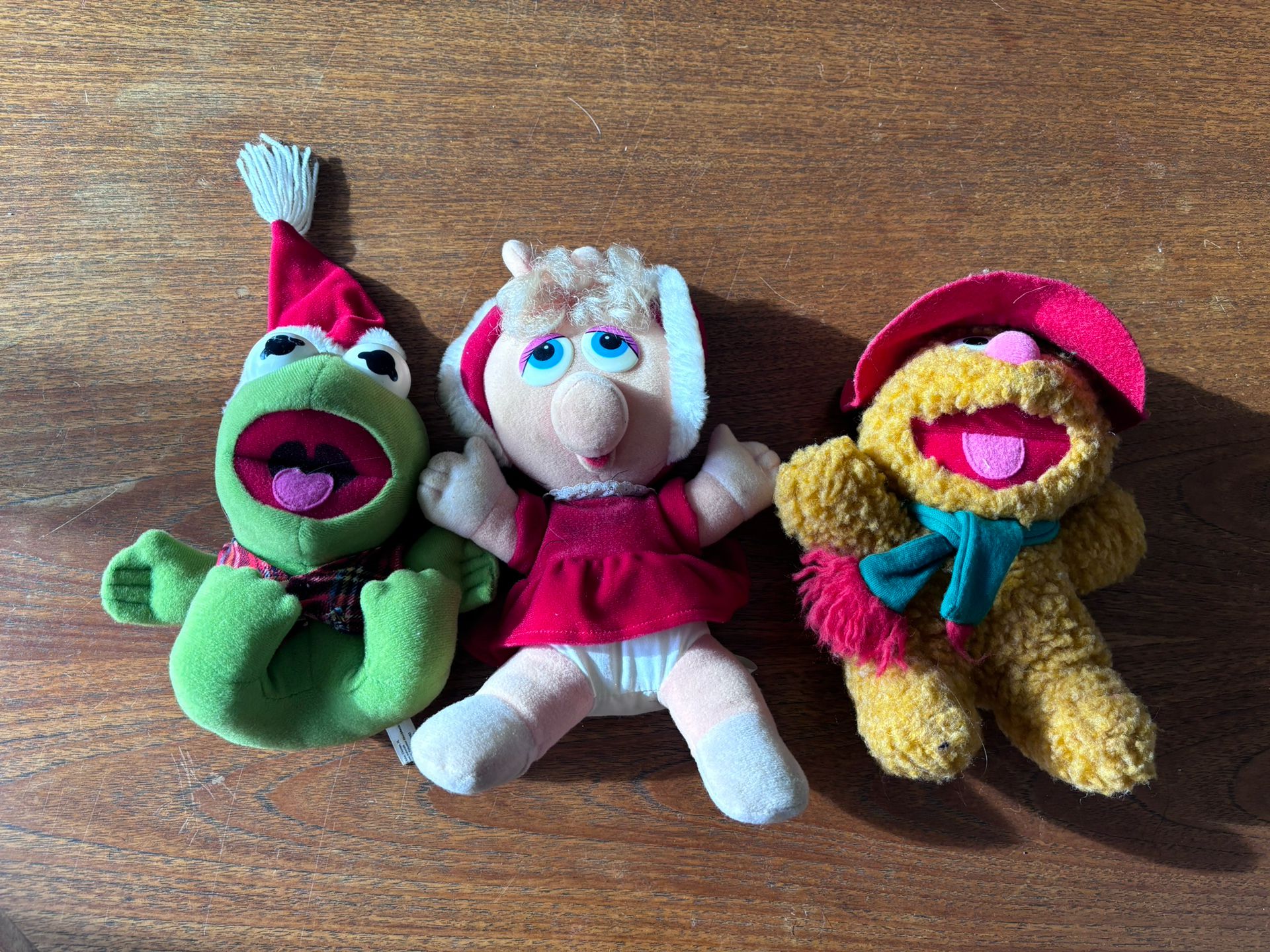 VTG 1987 McDonald's Jim Henson Muppet Babies Christmas Plush Set Kermit Fozzie Miss Piggy
