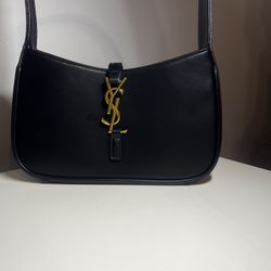 Black Gold Logo Shoulder Bag