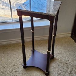 Marble Plant Stand, 25" Tall And 12"x12" MarbleTop