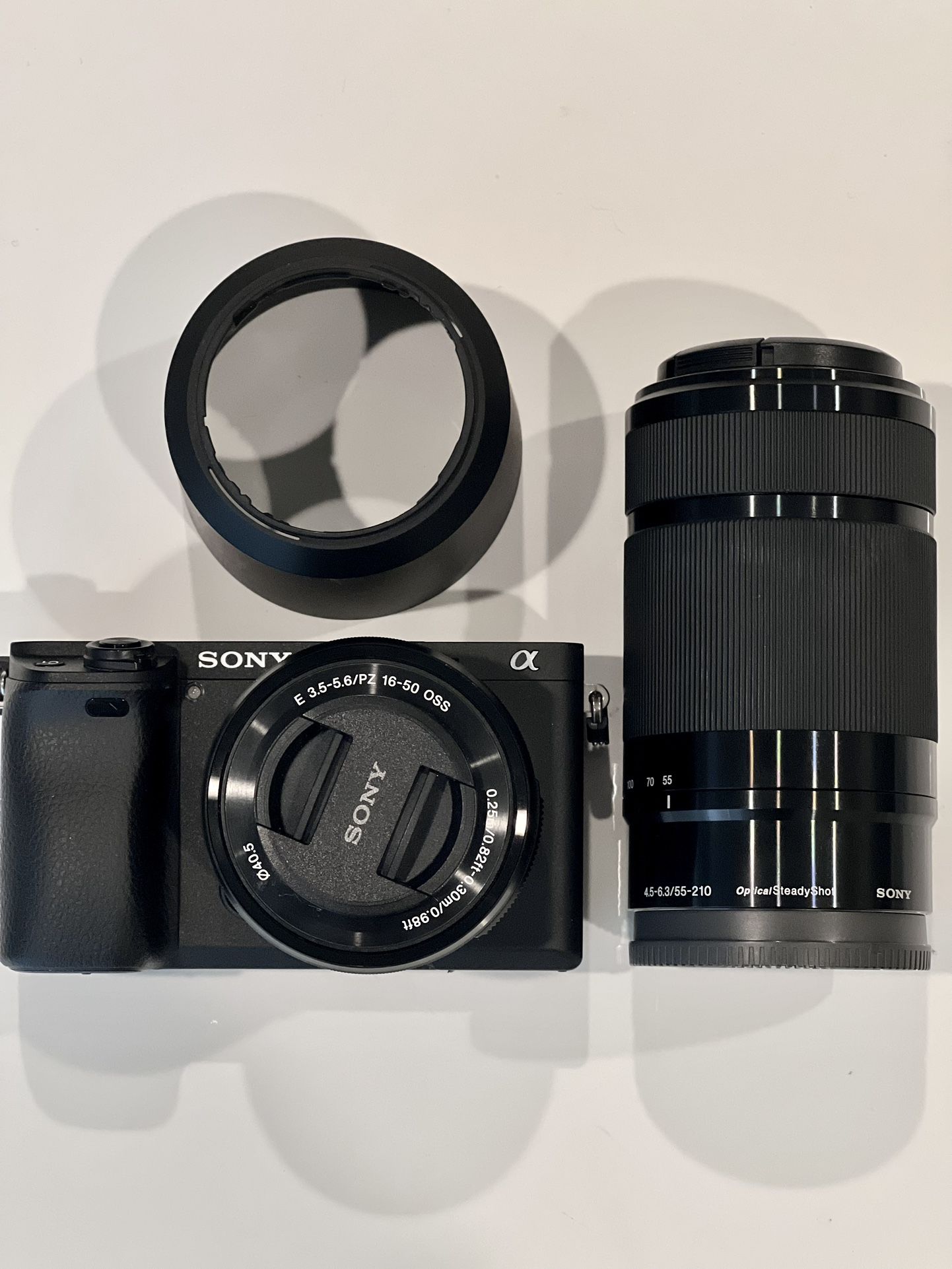 Sony a6300 camera with Sony 16-50mm lens and 50-210mm lens