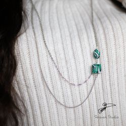 Turquoise Pendants Polymer Clay Necklace