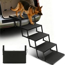 New Dog 5 Steps for Car,Truck,25.6" H Foldable Dog Stairs for Large Dogs,Lightweight Pet Stairs Supports Up to 350 lbs