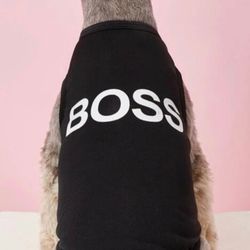 NEW Dog cat black Boss tank top shirt SZ L