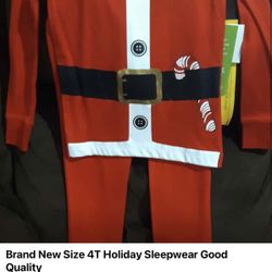 Brand New Santa Sleepwear 4T