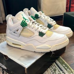 Air Jordan 4 Size 10.5 White Green