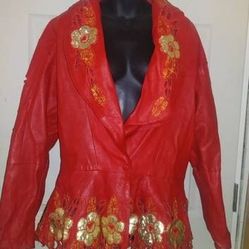 Harry Harry 1980s Red Leather Jacket

