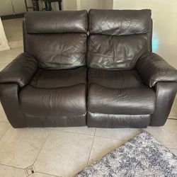 Costco Leather Couch And Love Seat ( With Recliners ) * Free 