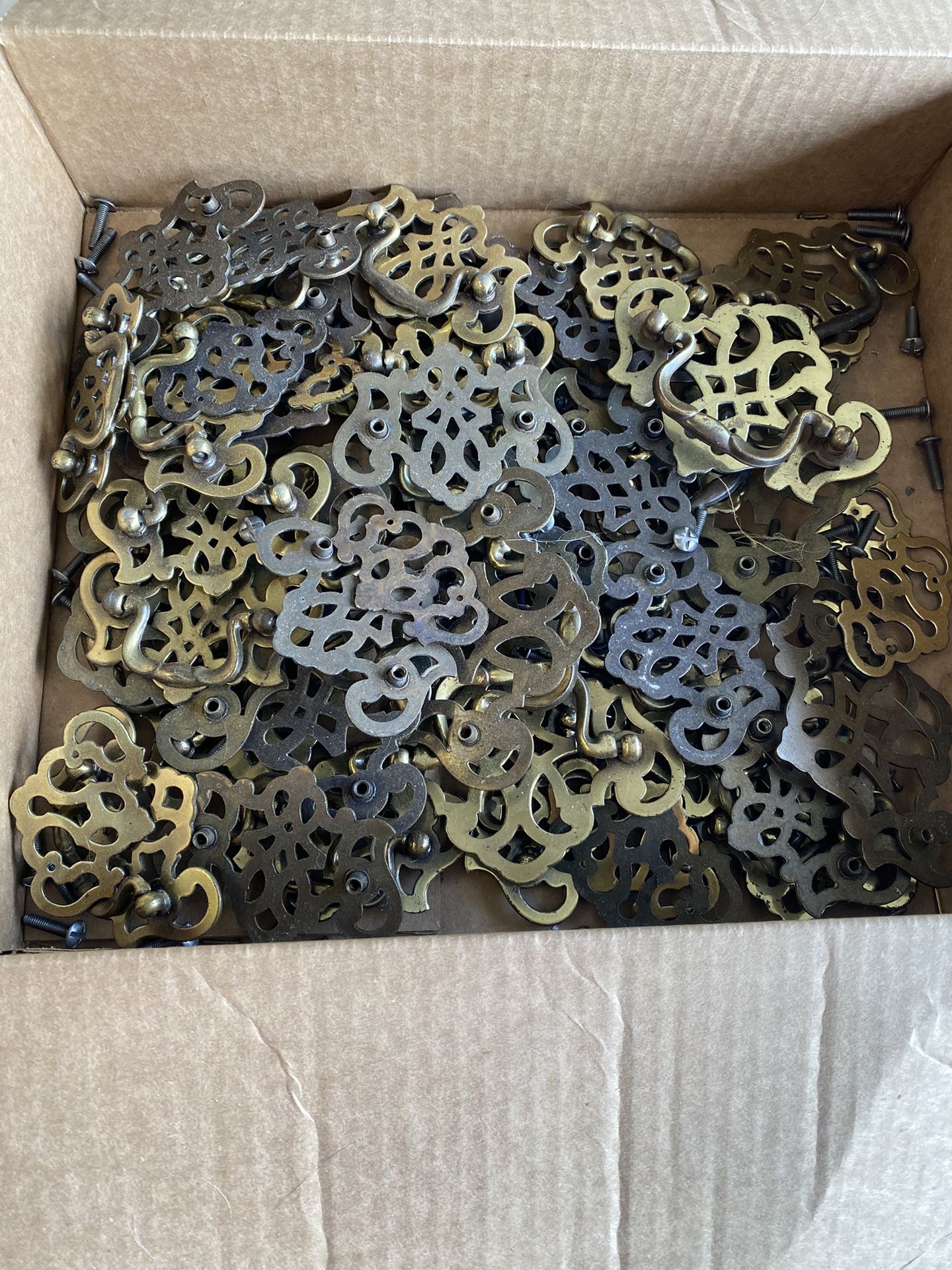 Vintage Brass Chippendale Drawer Pulls