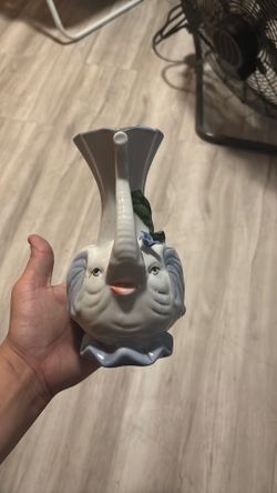 Vintage ceramic elephant, head vase $25