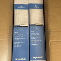 Premium Vinyl Blinds White 4-pack New
