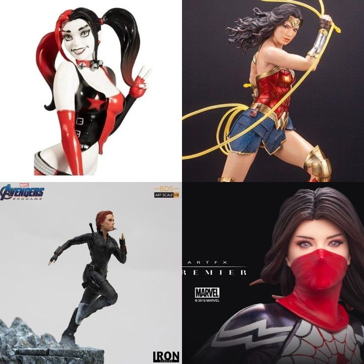 Female Statues NEW Wonder Woman Spider Girl Spider-man Black Widow Harley