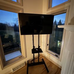 🔥 Vizio 43” Smart TV + Heavy-Duty Rolling Stand – Ready to Use! 🔥