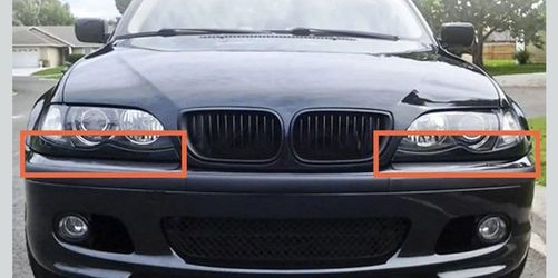 Driver and Passenger Side Front Bumper Lower Grille Headlight Filler Trim Moulding Panel Compatible with BMW