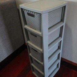 Tower drawer storage bins organization woven stackable Tools Makeup Bathroom