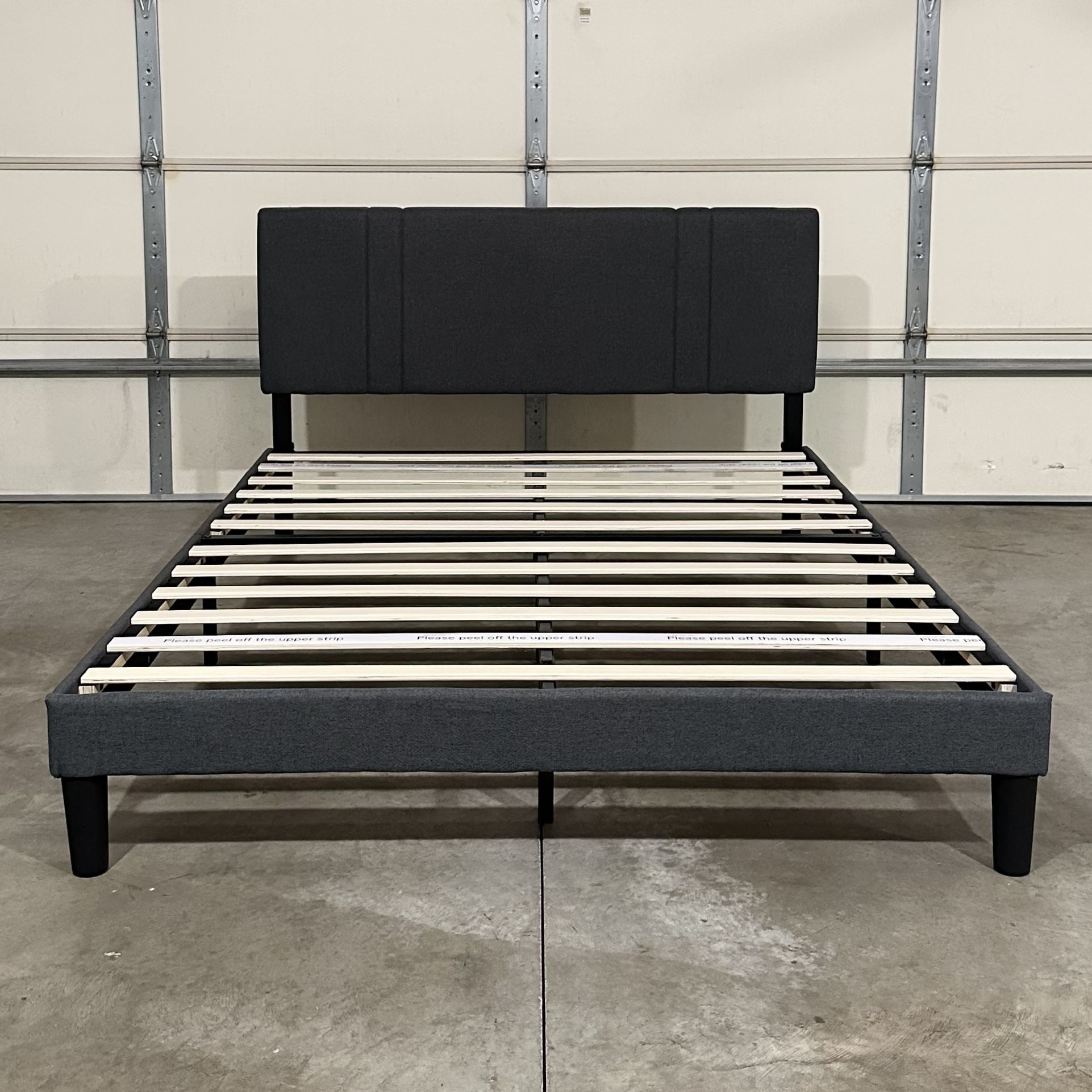 New Dark Gray Queen Platform Bed Frame (Can Deliver)