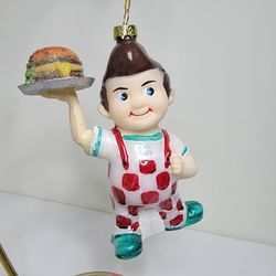 Authentic Iconic 3D Bob's Big BOY Heavy Glass Christmas Tree Ornament 5" 