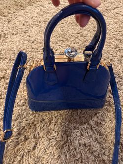 Blue Patent Mini Dome Handbag