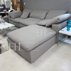Grey Or White Cloud 4 Piece Sofa Sectional 