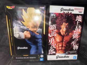 Banpresto Grandista Dragon Ball Z Majin Vegeta Figure & Bandai Banpresto Grandista Baki the Grappler Yujiro Hanma Figure