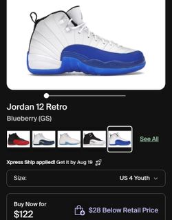 Air Jordan 12 Retro Blueberry GS Sneakers