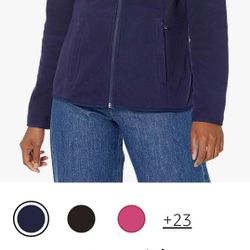 new Amazon basics navy fleece zip-up sweater L