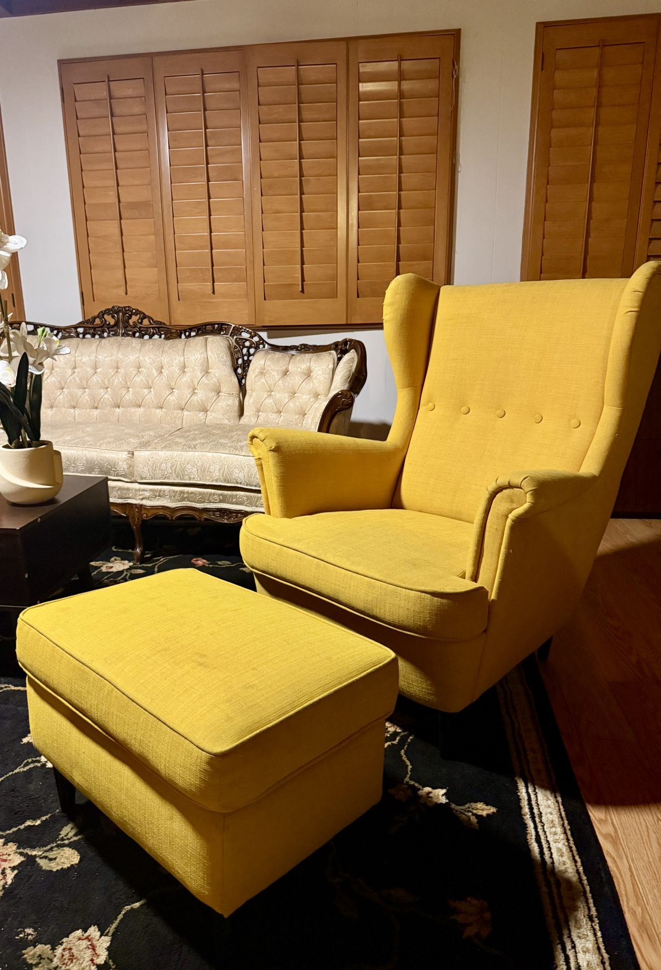 IKEA Strandmon Armchair & Ottoman Set