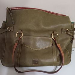 Dooney & Bourke Florentine Olive Leather Satchel Bag