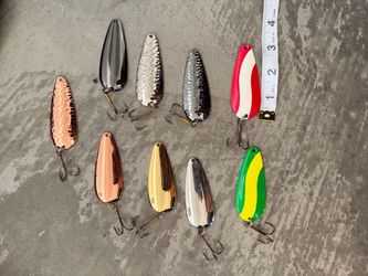 Lot of 9 Metal Fishing Spoon Lures