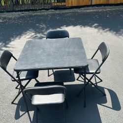 Folding Table And Folding Chairs 