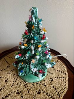 Vintage ceramic light up tree 9”