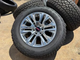 WE DELIVER 20” 2025 GMC Sierra Yukon Denali wheels polished Rims Goodyear AT 275/60/20 100%
