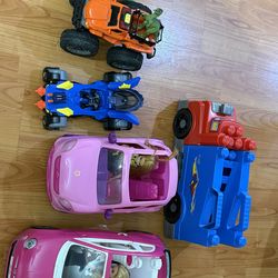 Kids toys - Barbie Cars, Monster Truck, Race Car, Dinosaurs