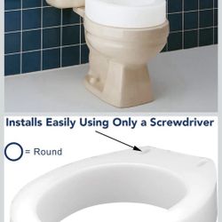 Carex Toilet Seat Riser Round 3.5” Raised Toilet Seat 300 lb Capacity – NIOB