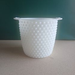 Vintage Anchor Hocking Hobnail Milk Glass Ice Bucket