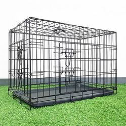 Brand New $40 Folding 30” Dog Cage 2-Door Folding Pet Crate Kennel w/ Tray 30”x18”x20”
