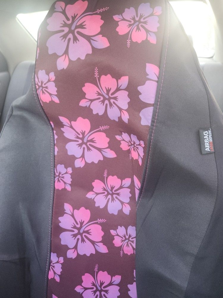 Car Cover Seats Purple Flowers