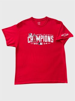 Los Angeles Angels 2014 MLB playoffs AL West Champs vintage baseball red t shirt Size XL