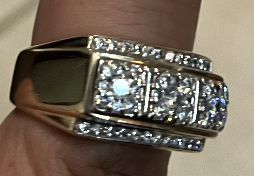 14K 2 Carat 12.3 Grams Men’s Diamond Ring 