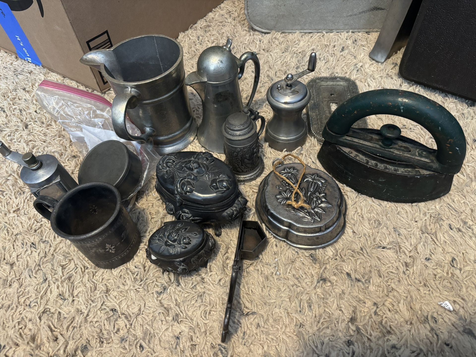Antique Pewter And Metalwares Lot