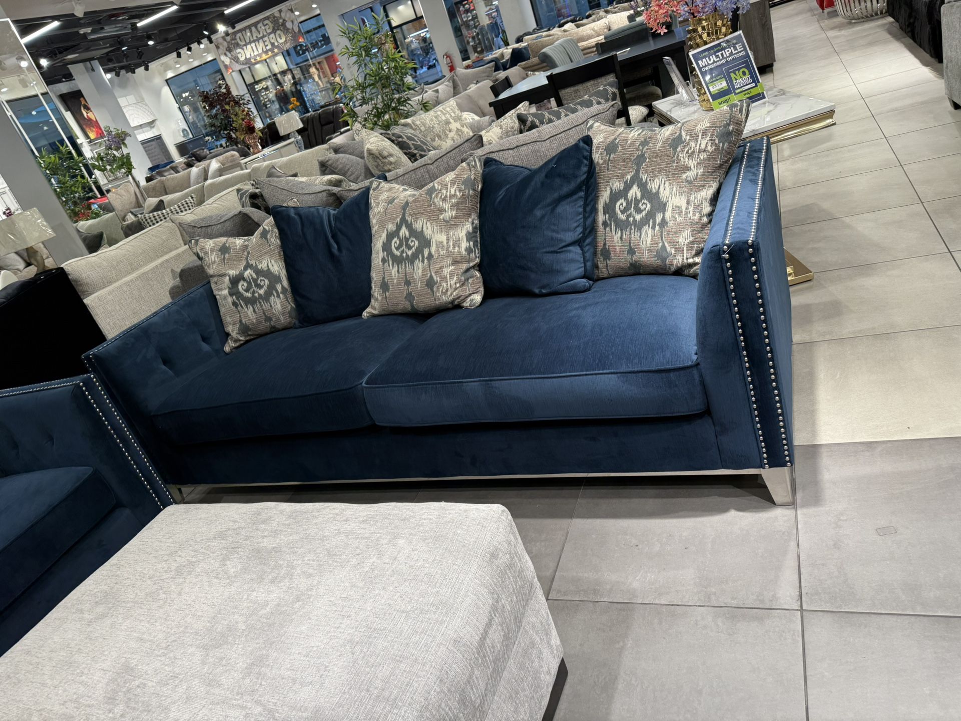 Beautiful Sofa Set 💙 Blue Fabric 🥳